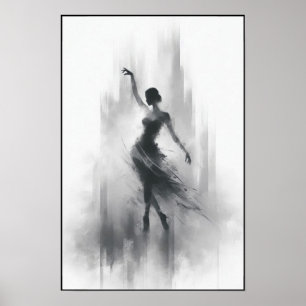 Póster Bailarina de tango en movimiento expresivo