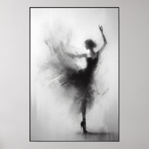Póster Bailarina de tango en movimiento expresivo