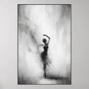 Póster Bailarina de tango en movimiento expresivo
