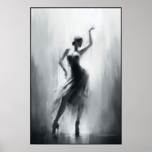 Póster Bailarina de tango en movimiento expresivo