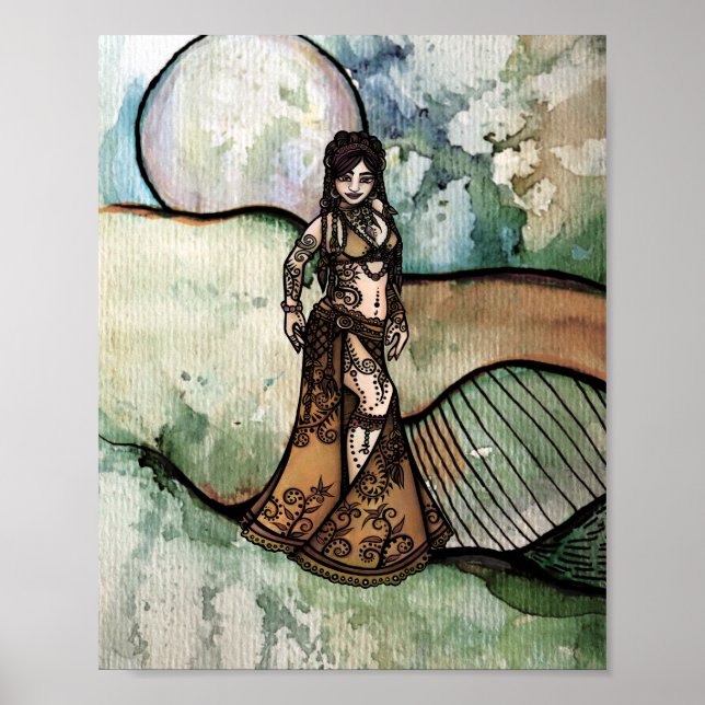 Póster Bailarina de vientre Capricornio (Frente)
