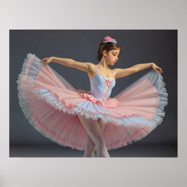 Póster Bailarina desplegando su tutu  (Frente)