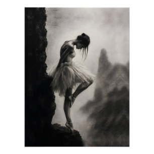 Póster Bailarina en el Borde del Acantilado Arte Dramátic