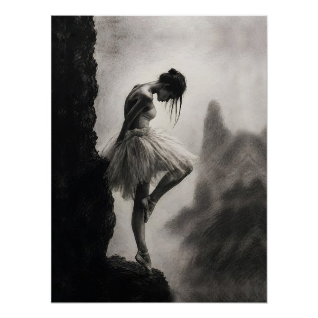 Póster Bailarina en el Borde del Acantilado Arte Dramátic (Anverso)