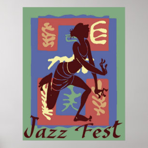 Póster Bailarina en el Festival de Jazz, Matisse Style