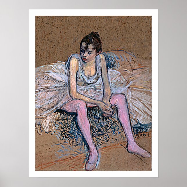 Póster Bailarina en pechos rosados (Frente)