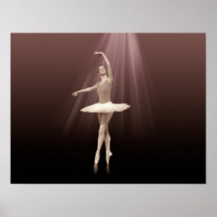 Póster Bailarina en Pointe en tinte pelirrojo