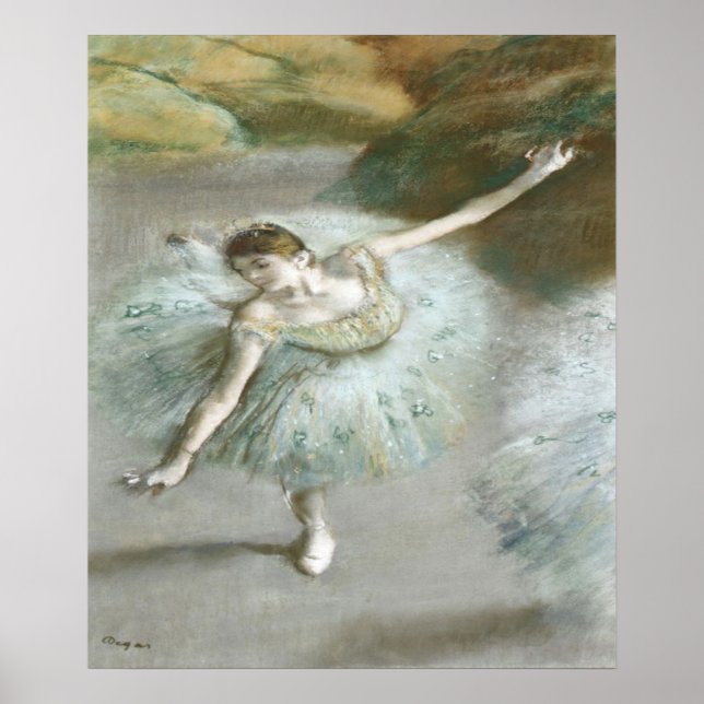 Póster Bailarina en verde por Edgar Degas (Frente)