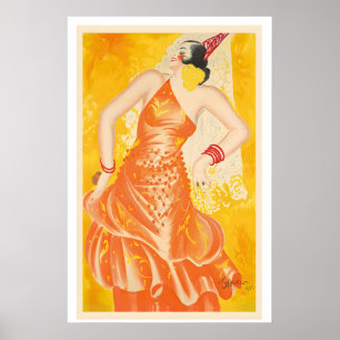 Póster Bailarina española de flamenco España publicidad v