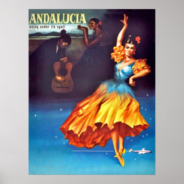 Póster Bailarina española en Andalucía, España (Frente)