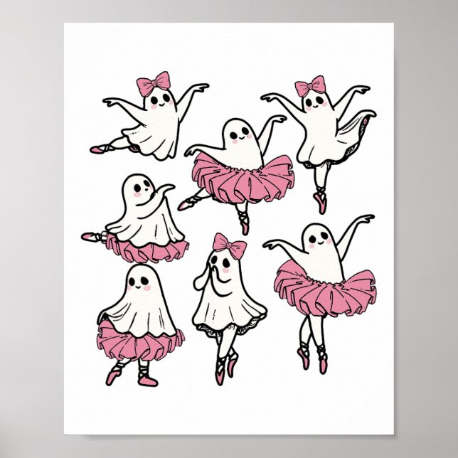 Póster Bailarina fantasma Llet Cuo Boo Bailando Halloween (Frente)