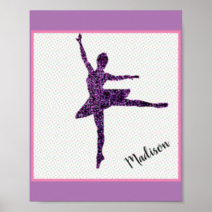Póster Bailarina Faux Sparkle Poster de puntos pequeños p
