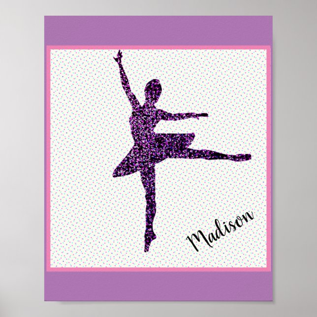 Póster Bailarina Faux Sparkle Poster de puntos pequeños p (Frente)