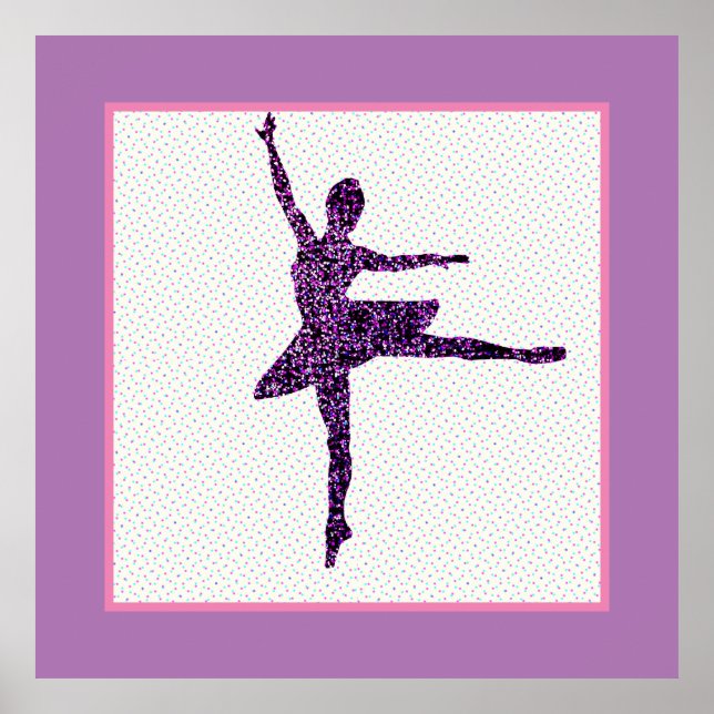 Póster Bailarina Faux Sparkle Tiny Dot Poster (Frente)