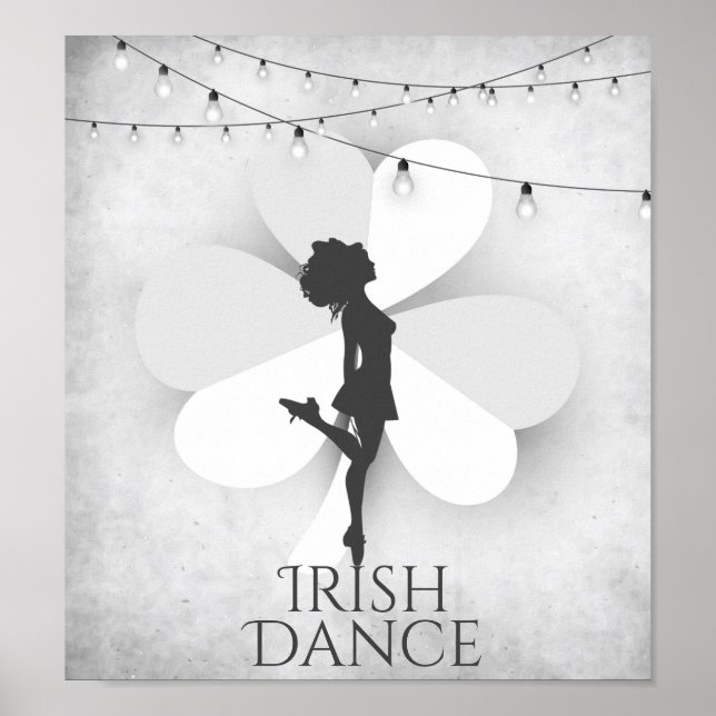 Póster Bailarina irlandesa con danza Clover y String Ligh (Frente)