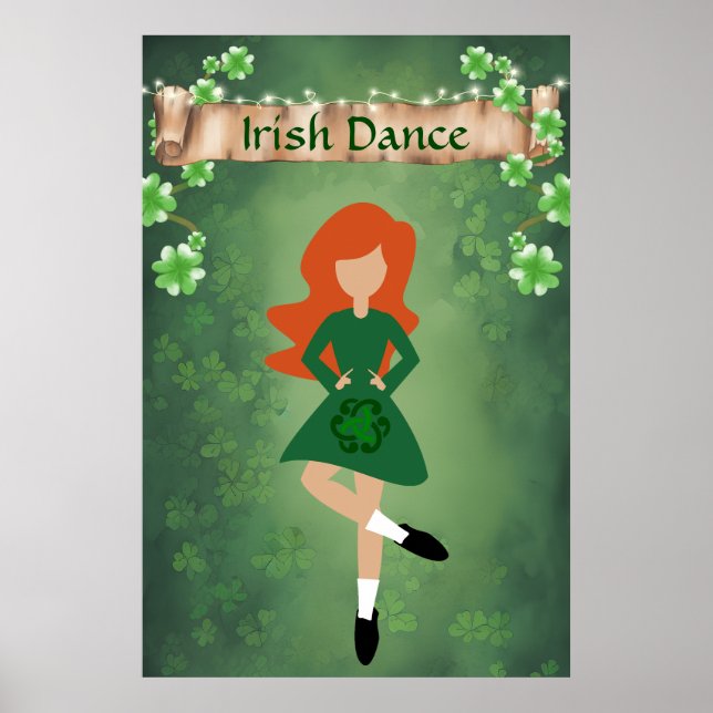 Póster Bailarina irlandesa con pelo rojo | Poster irlandé (Frente)
