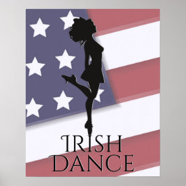 Póster Bailarina irlandesa y danza de zapatos duros con b
