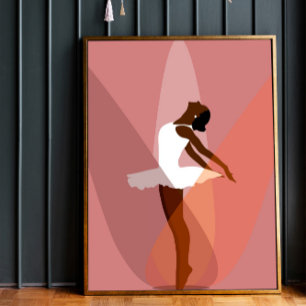 Póster Bailarina negra minimalista afroamericana