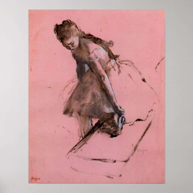 Póster Bailarina resbalando en su zapato por Edgar Degas (Frente)
