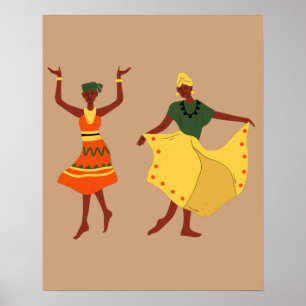 Póster Bailarinas africanas
