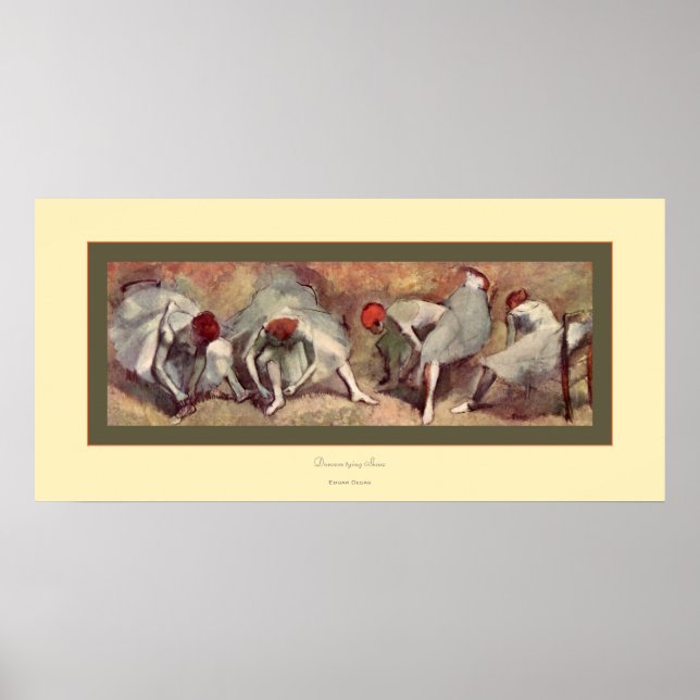 Póster Bailarinas amarrando zapatos~ Edgar Degas (Frente)