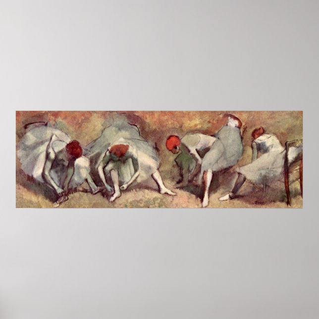 Póster Bailarinas atando zapatos. Edgar Degas (Frente)