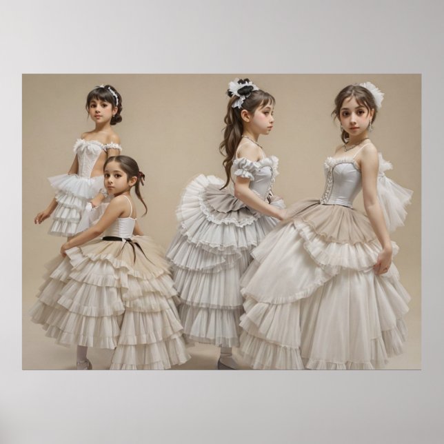 Póster  Bailarinas con trajes románticos  (Frente)