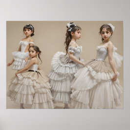 Póster  Bailarinas con trajes románticos