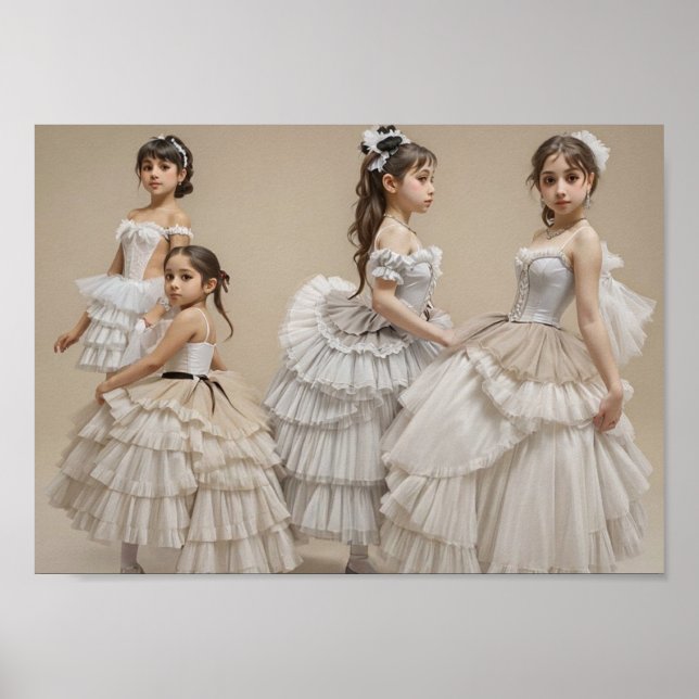 Póster  Bailarinas con trajes románticos (Frente)