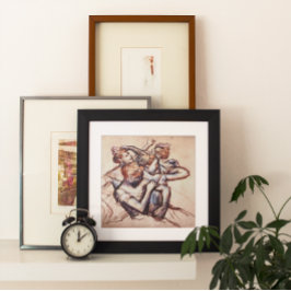 Póster Bailarinas de ballet de media figura por Edgar Deg