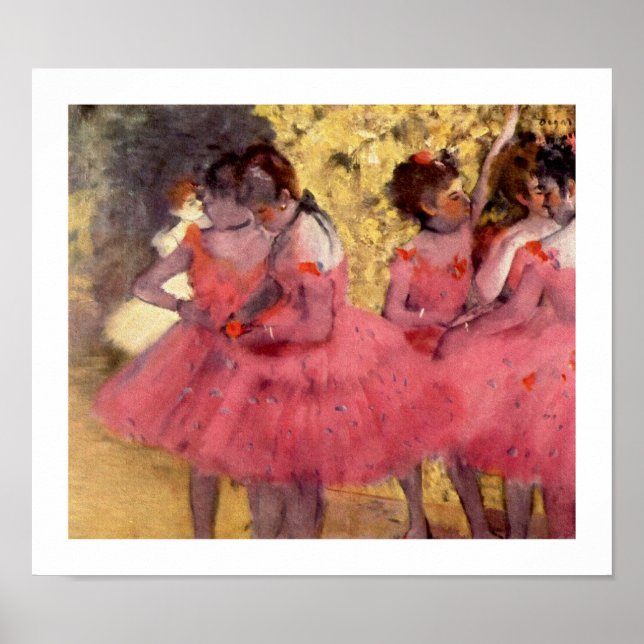 Póster Bailarinas de ballet de rosa por Edgar Degas (Frente)