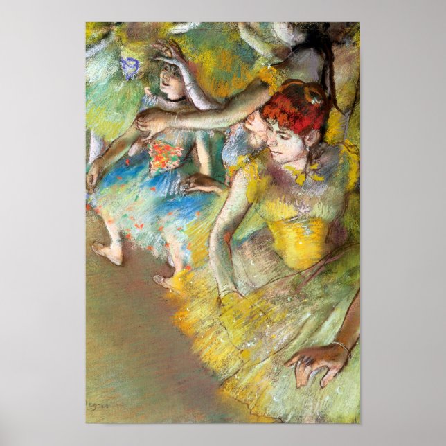 Póster Bailarinas de ballet en escena de Degas (Frente)