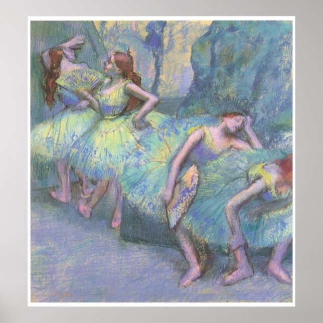 Póster Bailarinas de ballet en las alas, 1890-95, Degas (Frente)
