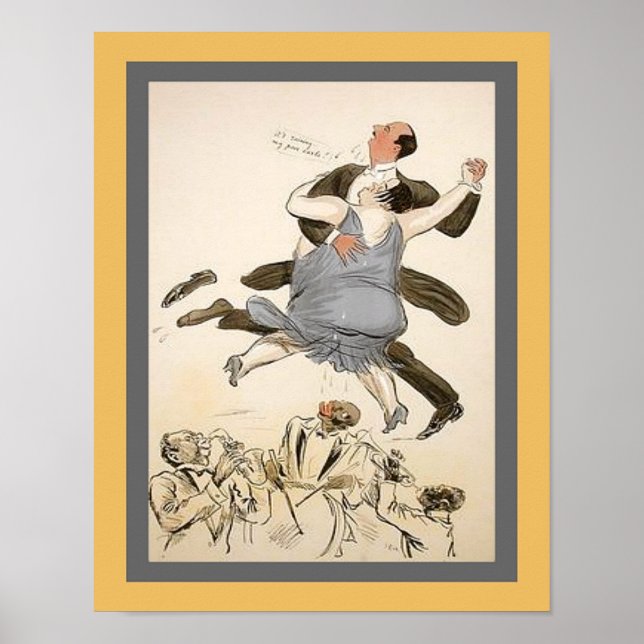 Póster Bailarinas de la Caricatura de Jazz de Art Déco de (Frente)