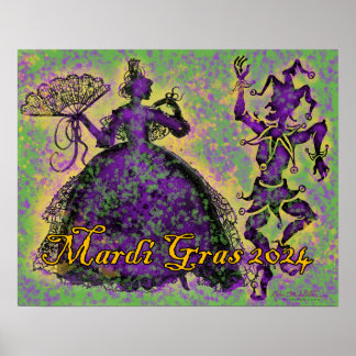 Póster Bailarinas de Mardi Gras