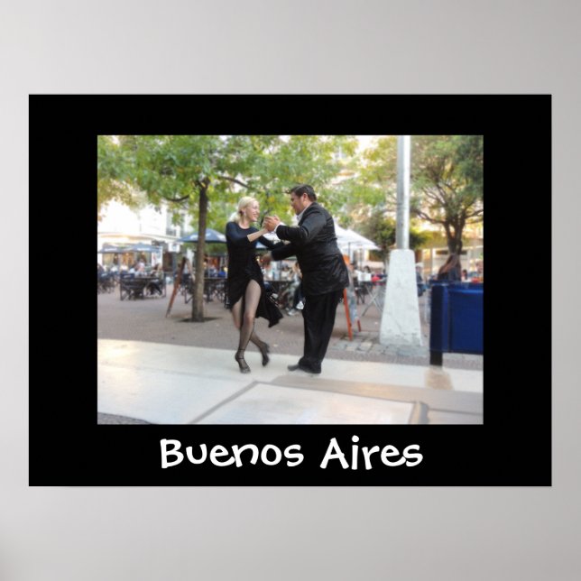 Póster Bailarinas de tango en la Plaza Dorrego (Frente)