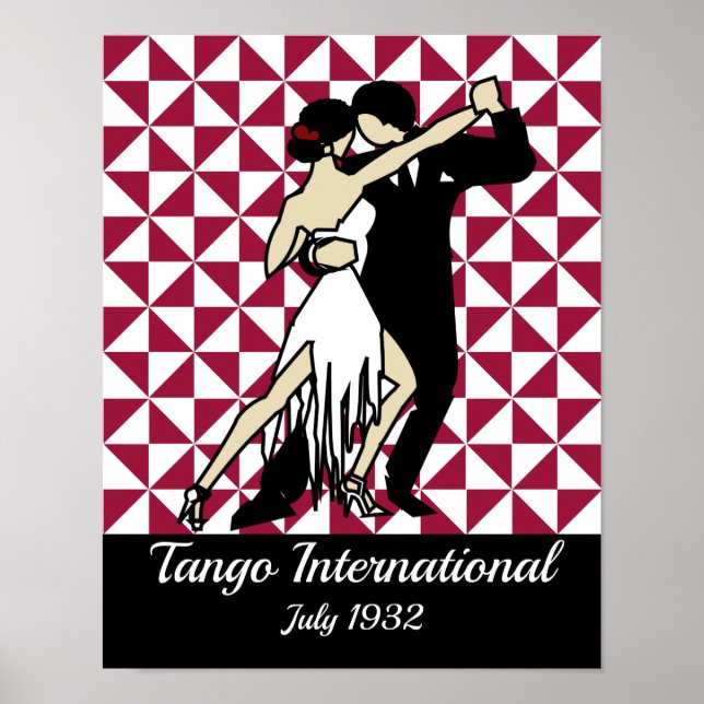 Póster Bailarinas de tango sobre fondo geométrico de Borg (Frente)