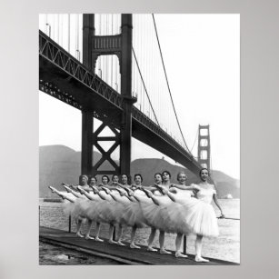 Póster Bailarinas del puente Golden Gate