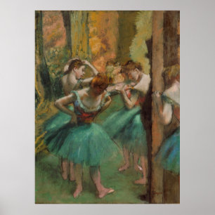 Póster Bailarinas, Edgar Degas, rosa y verde