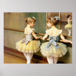 Póster Bailarinas en sala de ensayo inspiradas por Degas