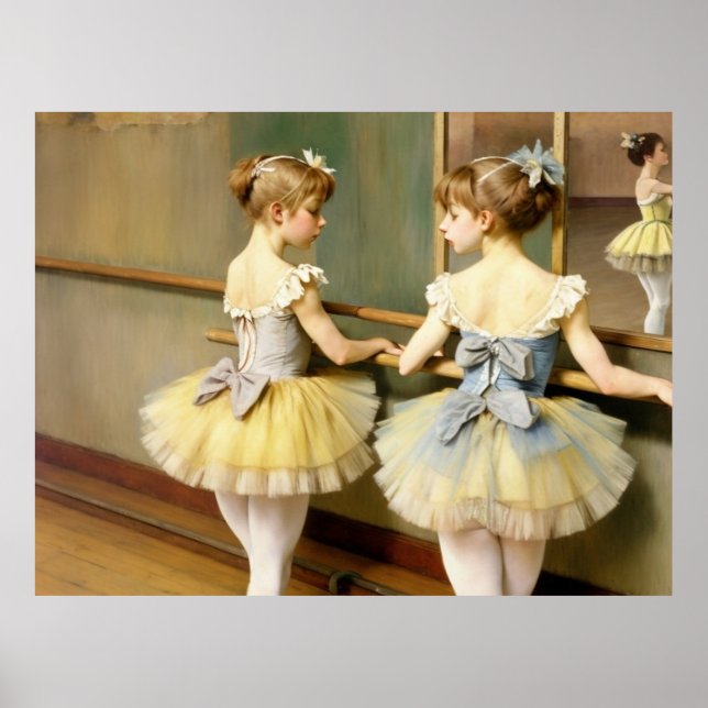 Póster Bailarinas en sala de ensayo inspiradas por Degas (Frente)