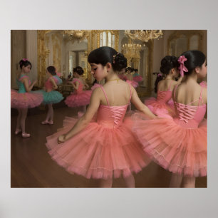Póster Bailarinas en una gran sala de estilo rocóco