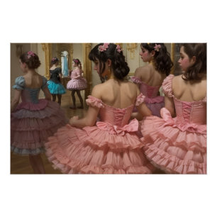 Póster Bailarinas en una gran sala de estilo rocóco