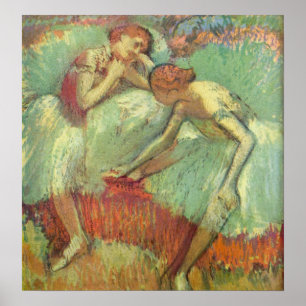Póster Bailarinas en verde de Edgar Degas, ballet de époc