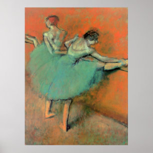 Póster Bailarines de ballet en la barra de Edgar Degas