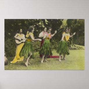 Póster Bailarines de HawaiiHula en ColorHawaii