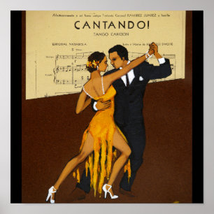 Póster Bailarines de moda Art Decó