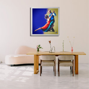 Póster Bailarines de tango - pintura a mano 