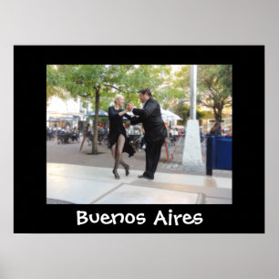 Póster Bailarines del tango en la plaza Dorrego
