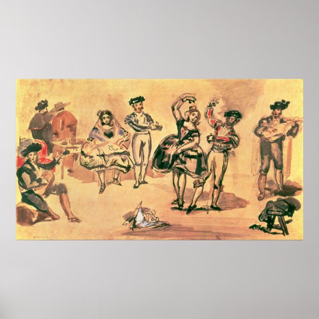 Póster Bailarines españoles, 1862 (Frente)